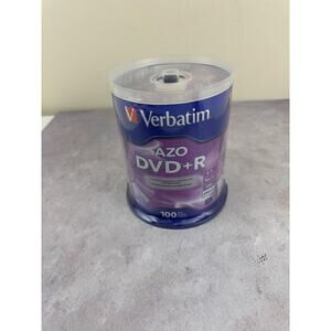 100 VERBATIM AZO Blank DVD+R Plus R 16X Branded Disc 4.7GB Spindle 95098